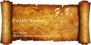 Feith Vencel névjegykártya